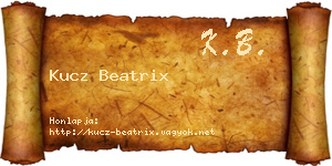 Kucz Beatrix névjegykártya